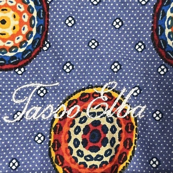 Tasso Elba Short Sleeve Button Up Shirt Mens Size Med Blue Medallion Cotton - Picture 3 of 7